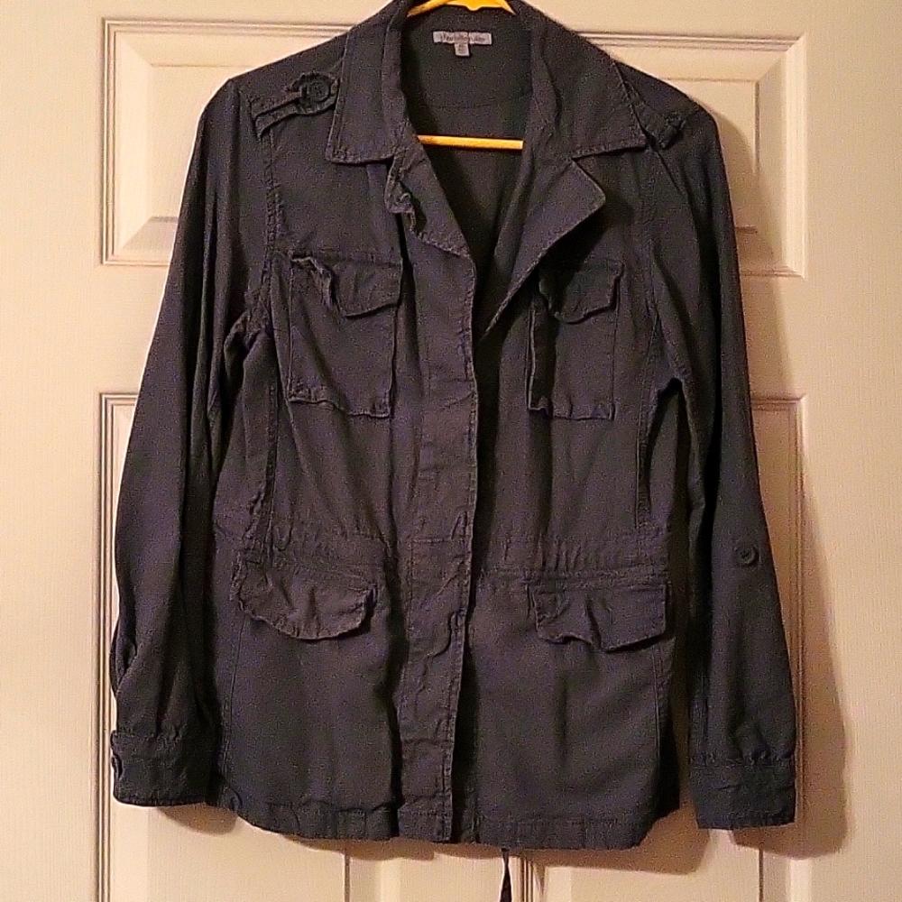 Linen blend army style shirt/jacket